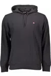 Napapijri Sleek Black Cotton Hooded Sweatshirt In Black