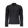 Napapijri Black Cotton Men Polo Shirt In Blue