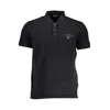 Napapijri Classic Black Embroidered Polo Shirt In Black