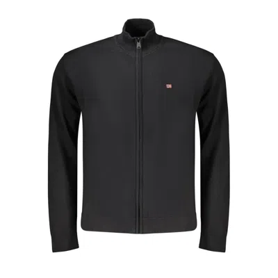 Napapijri Zip-up Logo-patch Cardigan In Black