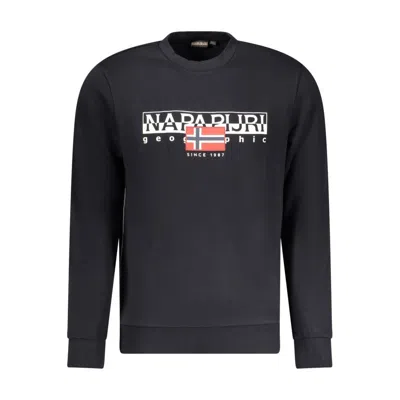 Napapijri Logo-print Cotton Sweatshirt In Blue