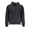 Napapijri Sleek Black Cotton Hooded Sweatshirt In Black