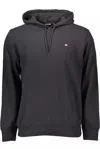 Napapijri Sleek Black Cotton Hooded Sweatshirt