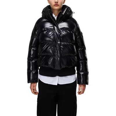 Napapijri Black Recycled Polyester Full-length Jacket In Multi