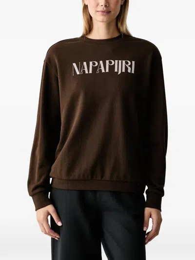 Napapijri Bliss Logo-print Sweatshirt In Brown