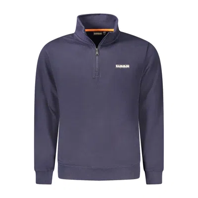Napapijri Half-zip Logo-patch Sweatshirt In Blue