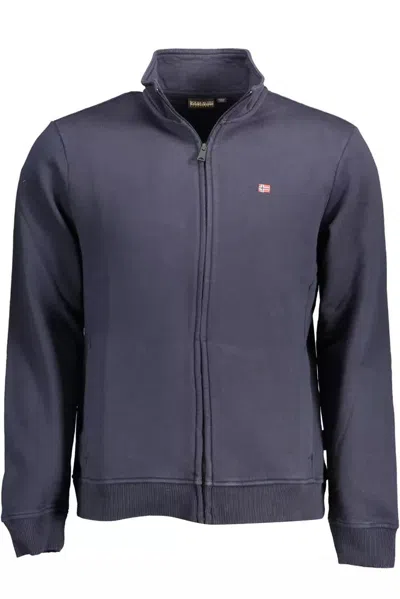 Napapijri Zip-up High-neck Sweatshirt In Blue