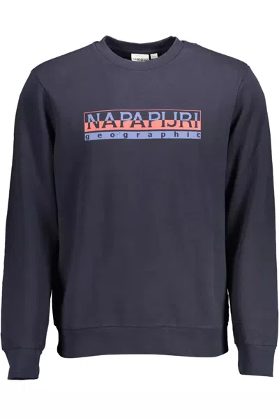 Napapijri Logo-print Crew-neck Sweater In Blue