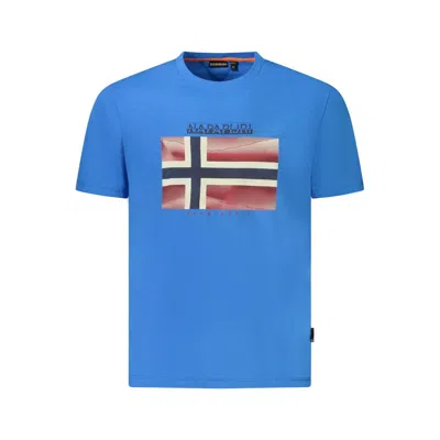 Napapijri Blue Cotton Men T-shirt