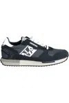 Napapijri Black Leather Men Sneaker In Blue