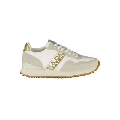 Napapijri Blue Polyester Athletic Sneakers In White