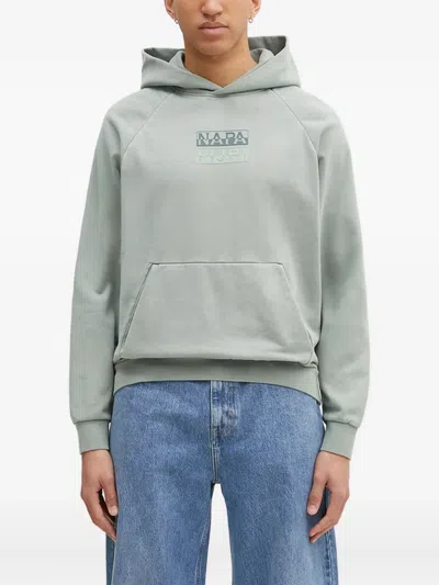 Napapijri Box-logo Hoodie In Green