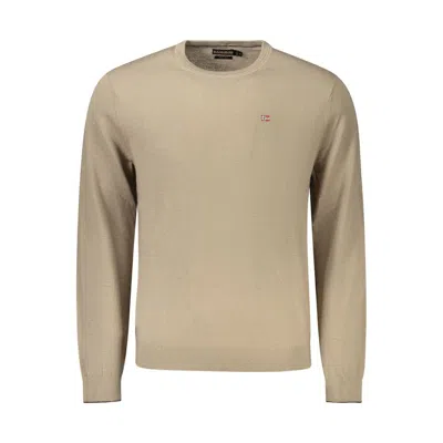 Napapijri Brown Wool Men Sweater In Gray