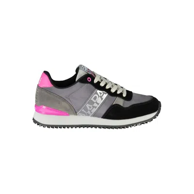 Napapijri Chic Gray Contrast Lace-up Sneakers