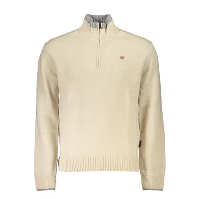 NAPAPIJRI CHIC HALF-ZIP SWEATER WITH CONTRAST MEN'S EMBROIDERY