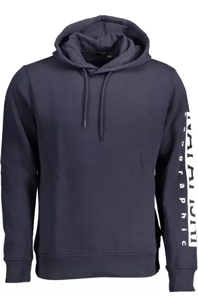 Napapijri Chic Hooded Sweater With Print Men's Detail In Blue