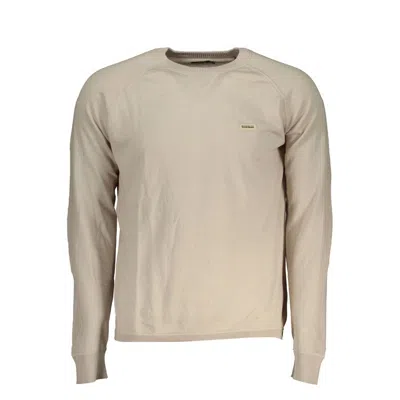 Napapijri Chic Long Sleeve Crew Neck Men's Sweater In Beige