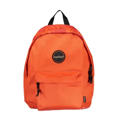 Napapijri Chic Pink Cotton Backpack With Contrast Details In Orange