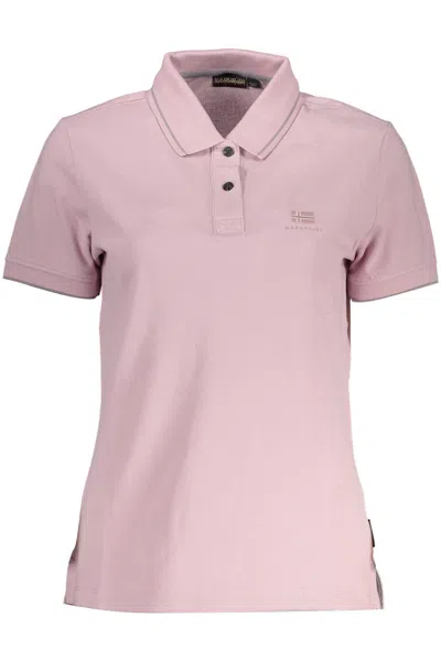 Napapijri Chic Polo With Contrasting Women's Details In Pink