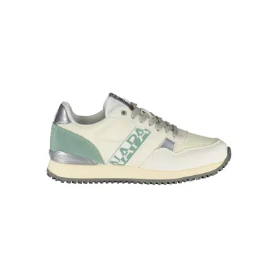 Napapijri Chic White Lace-up Sports Sneakers With Contrast Detail