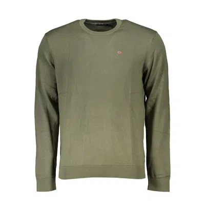 Napapijri Classic Crew Neck Cotton Men's Sweater In Green