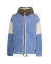 Napapijri Colorblock Fleece Giubbino With Adjustable Hem In Blue