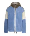 Napapijri Colorblock Fleece Giubbino With Adjustable Hem In Blue