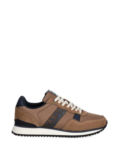 Napapijri Cosmos Logo-patch Panelled Sneakers In Brown