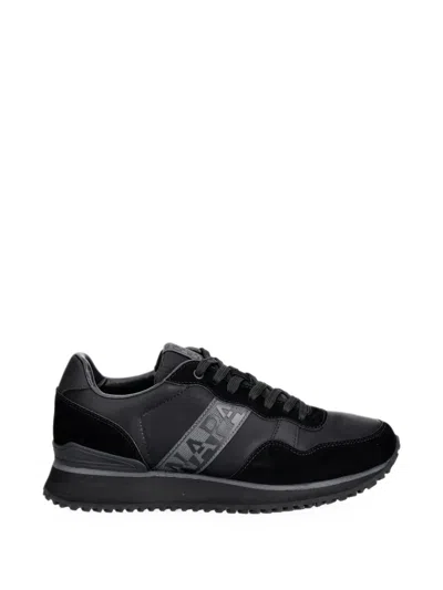 Napapijri Cosmos Logo-tape Panelled Sneakers In Black