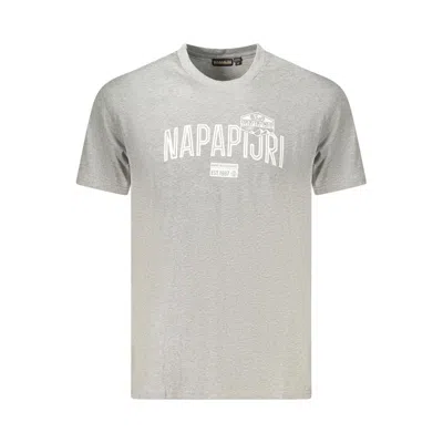 Napapijri Gray Cotton Men T-shirt