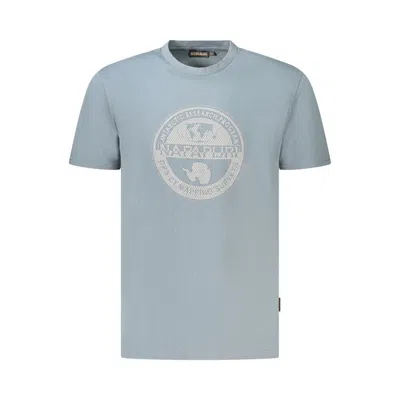 Napapijri Grey Cotton Men T-shirt In Grey