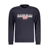 Napapijri Black Cotton Sweater In Blue
