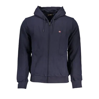 Napapijri Classic Blue Hooded Sweatshirt With Embroidery