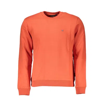 Napapijri Long Sleeve Crew Neck Cotton Men's Sweater In Pink