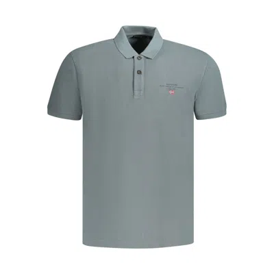 Napapijri Gray Cotton Mens Polo Shirt In Grey