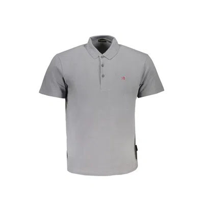 Napapijri Cotton Polo Men's Shirt In Grey