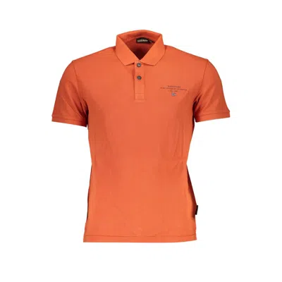 Napapijri Cotton Polo Men's Shirt In Orange