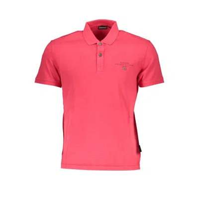 Napapijri Cotton Polo Men's Shirt In Pink