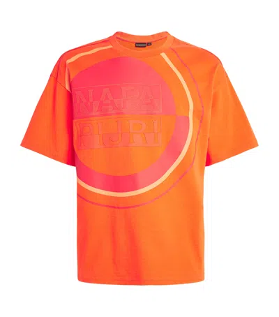 Napapijri Cotton Tusco T-shirt In Orange
