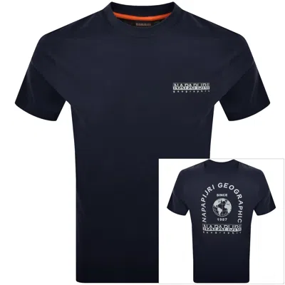 Napapijri Dati Logo T Shirt Blue