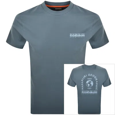 Napapijri Dati Logo T Shirt Grey In Gray