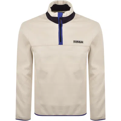 Napapijri Dergana Half Zip Sweatshirt Beige In Neutral