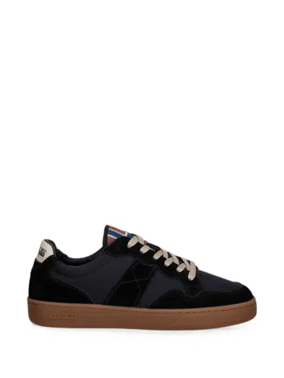 Napapijri Diomede Suede-panelled Sneakers In Black