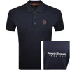 Napapijri E Badge Short Sleeve Polo T Shirt Navy In Blue