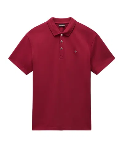 Napapijri Ealis Piqué Short Sleeve Polo Shirt In Purple