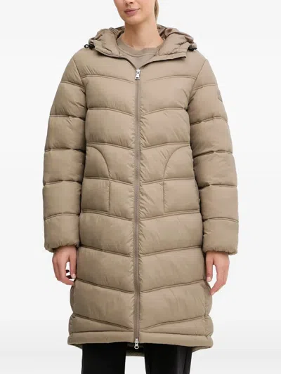 Napapijri Ega Hooded Puffer Jacket In Brown