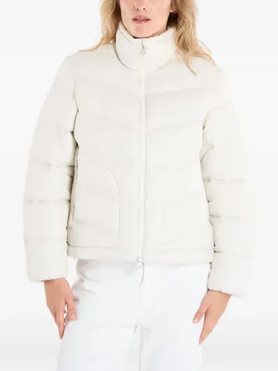 Napapijri Ega Quilted High-neck Jacket In White