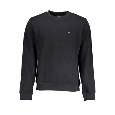 NAPAPIJRI ELEGANT BLACK LONG SLEEVED CREW NECK SWEATSHIRT