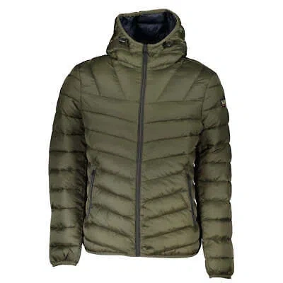 Pre-owned Napapijri Elegant Green Hooded Jacket For Men