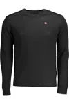 Napapijri Elegant Black Long Sleeved Crew Neck Sweatshirt In Black